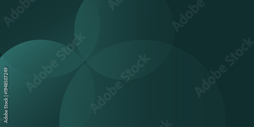 A dark green background with smooth, overlapping circles. The background is green with a gradient texture, creating a modern, abstract style. Minimal abstract circles vector gradient background