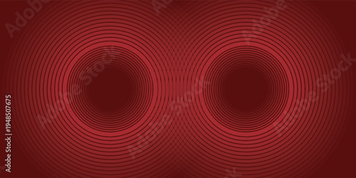 Abstract red background with glowing curve lines. Modern shiny red gradient geometric circle lines pattern. Futuristic concept. Suit for banner, brochure, poster, presentation, cover, website