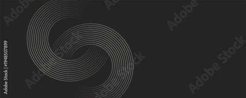 Abstract black and gold background with two circles. Suitable for banner, cover, poster, website, presentation, brochure, flyer, header