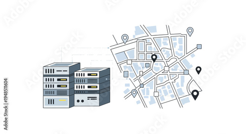 Urban digital surveillance network overseeing smart city data flow, privacy, and infrastructure security with advanced monitoring technology and AI