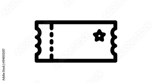 Black ticket icon with star symbol