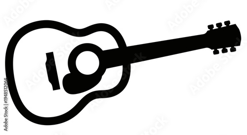 Black silhouette of an acoustic guitar