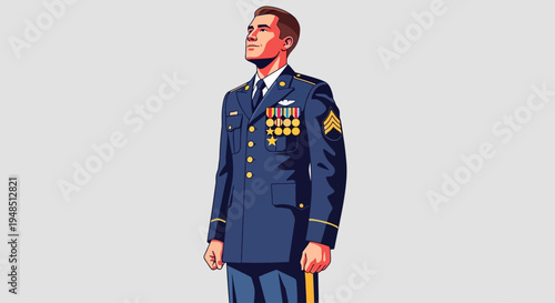 Honoring the Day of Veterans with a solemn ceremony parade