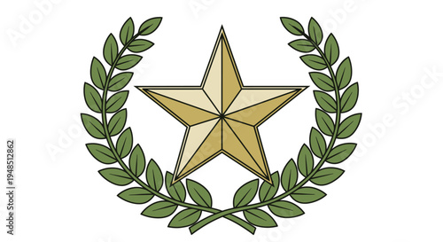 The star symbol surrounded by laurel wreath on Day of the Veterans