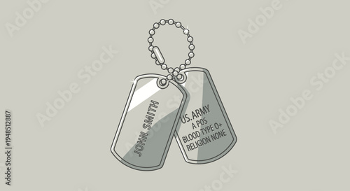 Dog tags on a chain for Day of the Veterans