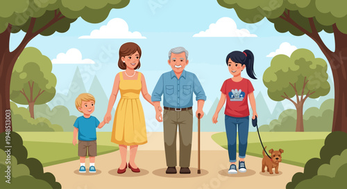 Family celebrates Day of the Veterans with joyful walk