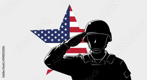 Soldier salutes on Day of the Veterans in a solemn ceremony outdoors