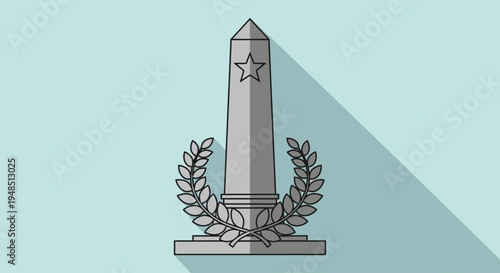 The Day of the Veterans monument stands tall with laurel wreaths