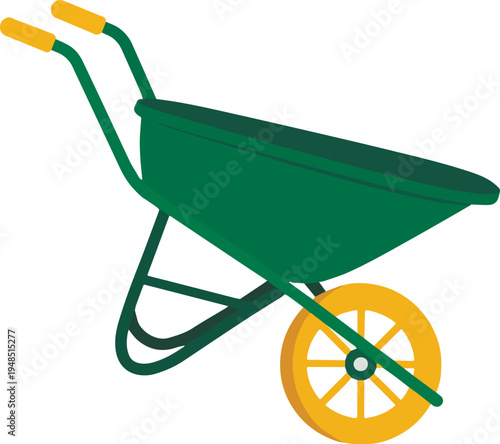Green garden wheelbarrow.eps