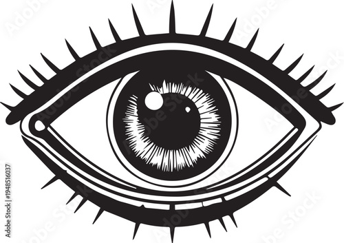 Mystical Third Eye Icon Spiritual Awareness Symbol Minimalist Black White Design