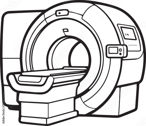 MRI scanner machine icon isolated on white background medical diagnostic equipment illustration