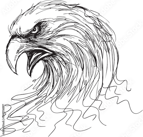 Eagle - sketch vector illustration isolated 
