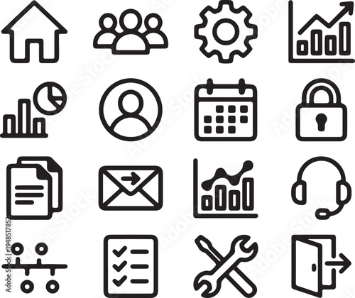 Universal thin line icons for mobile app and website user interface kit
