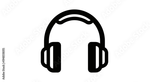Black headphones icon