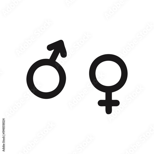 Gender symbol icon silhouette vector flat illustration design.