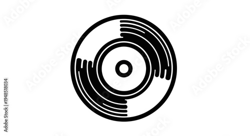 Black vinyl record icon