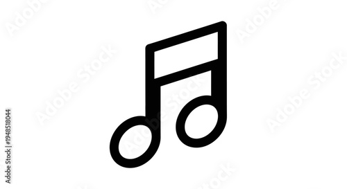 A black eighth note music symbol