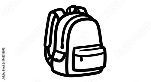 A simple line drawing of a backpack
