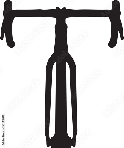 Road Bike Handlebars Silhouette Front View Cycling Icon