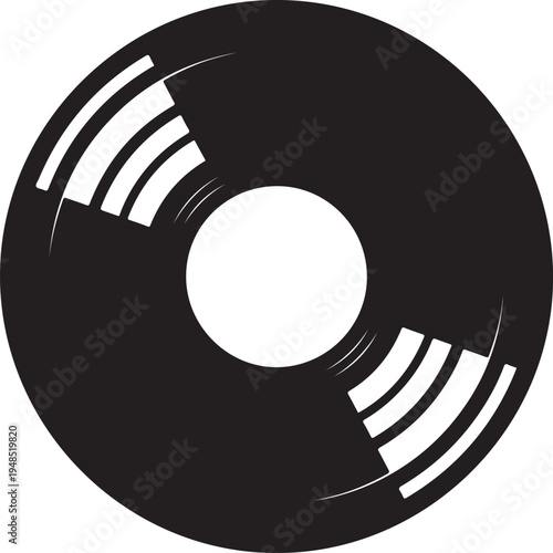 Minimalist Vinyl Record Icon Vector Illustration for Music Design