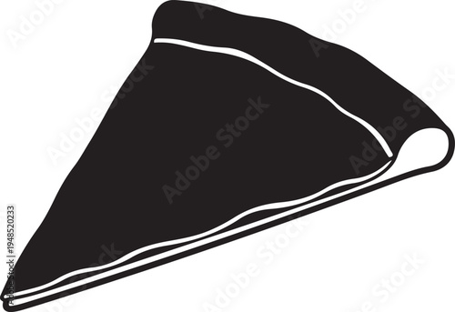 Pizza Slice Silhouette Icon Vector Illustration on White