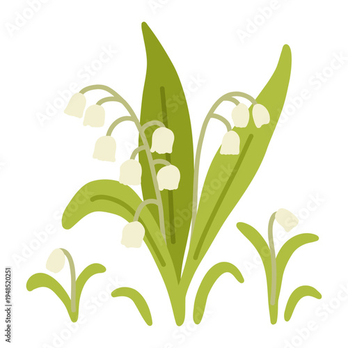 Cozy lily of the valley doodle featuring aesthetic cottagecore spring flower illustration