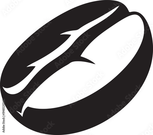 Single Coffee Bean Icon Silhouette Vector Illustration