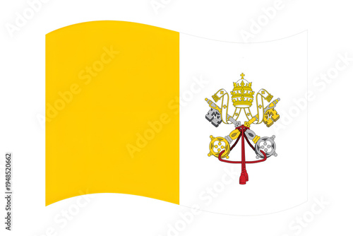 Vatican City flag waving proudly with papal symbols, representing faith, history, and tradition in Rome