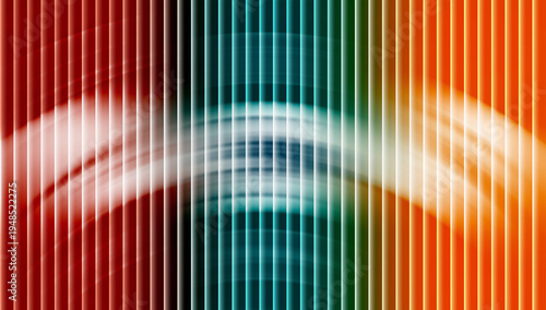 Abstract Multicolor Neon Vertical Light Lines with Glowing Energy Waves on Dark Futuristic Digital Background