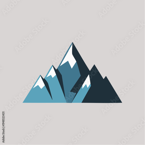 A stylized illustration of mountains.