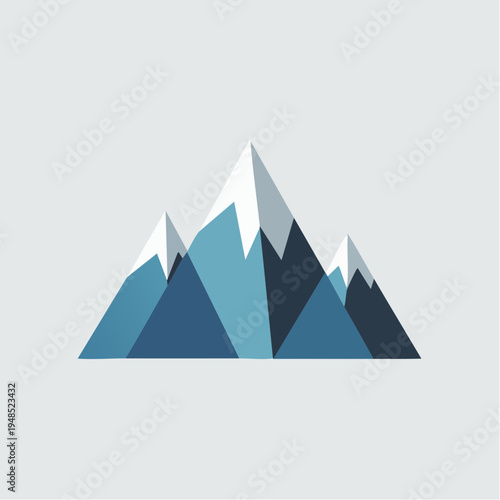 A stylized illustration of mountains.