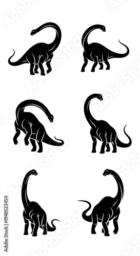 Dinosaur Silhouette Collection: Brontosaurus Poses