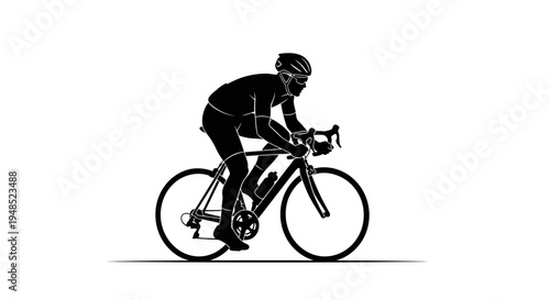 Cyclist Riding a Bicycle Fast.