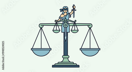 Justice scales with blindfolded lady on Emancipation Day celebration