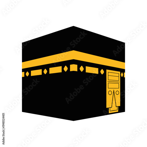 Kaaba, Islamic Holy Site in Mecca, Saudi Arabia - Minimalist Icon