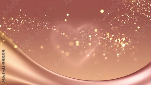 Wallpaper Mural Golden particles sparkle on a flowing pink satin fabric surface Torontodigital.ca