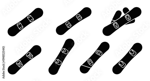 Snowboard Collection Icon Set Vector