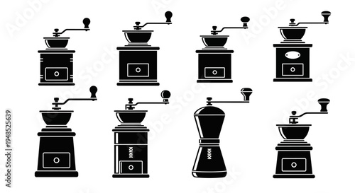 Vintage Coffee Grinder Set - Retro Manual Burr Grinders Collection