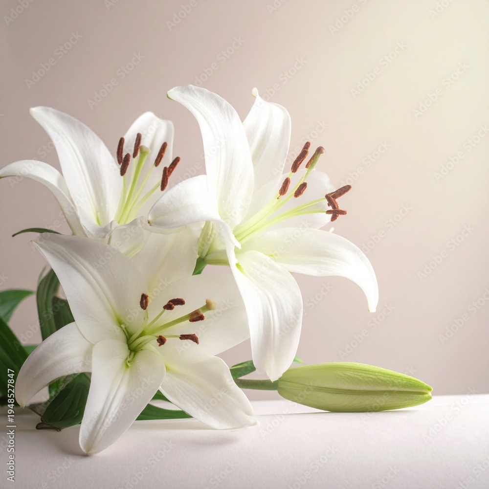 Obraz premium Weiße Lilien Blüten