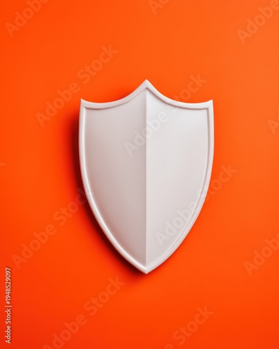 Free Download A white shield emblem centered on a vibrant orange background, symbolizing protection and security. - GFXLoad