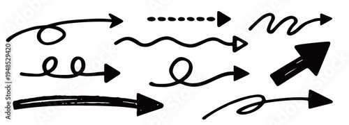 手描き矢印装飾素材