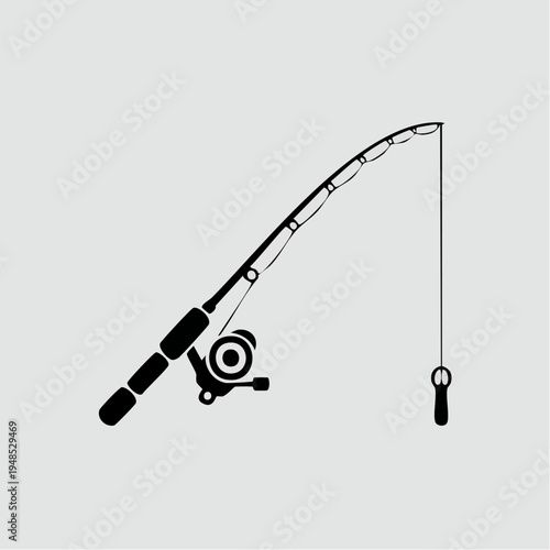 Fishing rod and reel illustration.