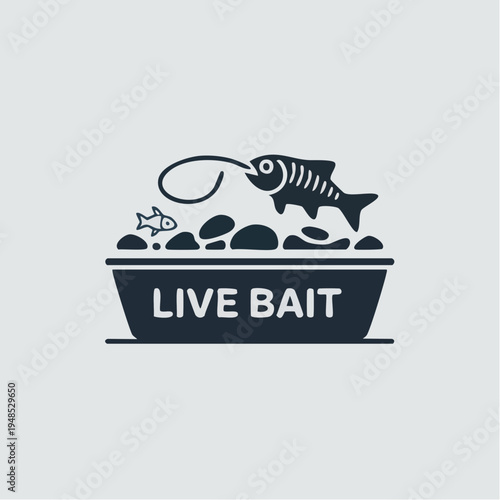 Live Bait Fishing Concept Illustration.