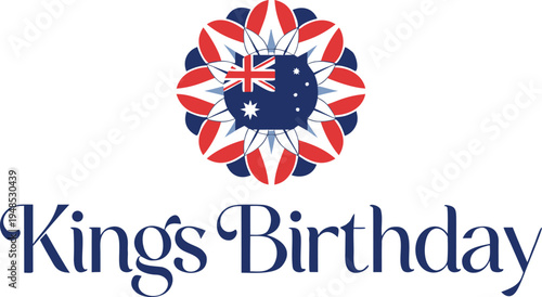 Australian flag for kings birthday celebration king's birthday white