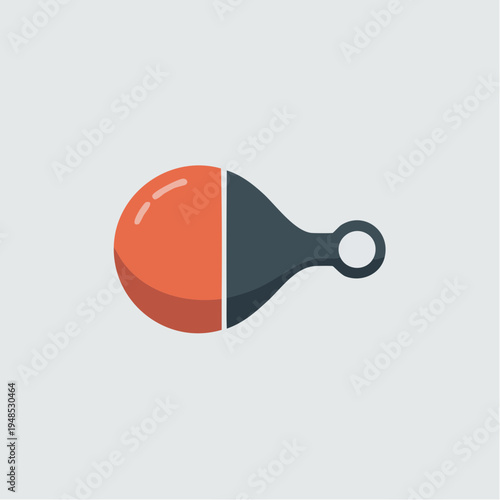 a fishing weight with orange and black color.