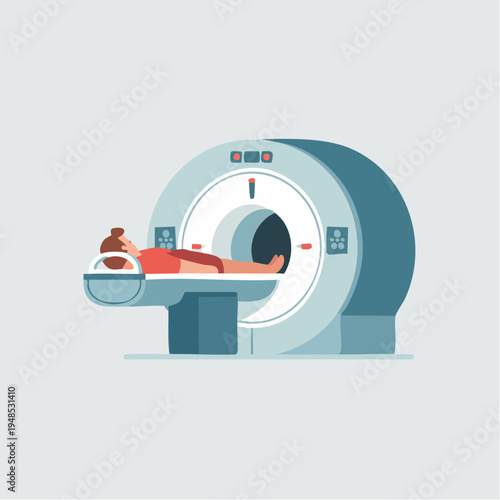 Person lying in MRI machine getting scanned.