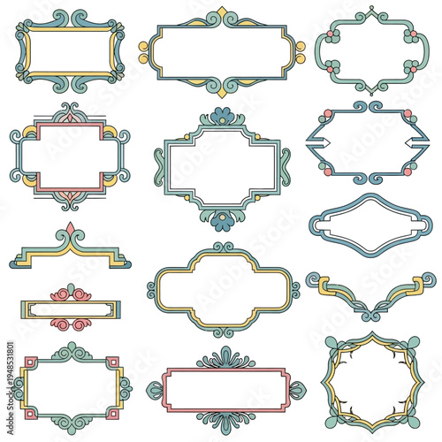Elegant Decorative Frames and Borders Collection, Ornate Vintage Design Elements