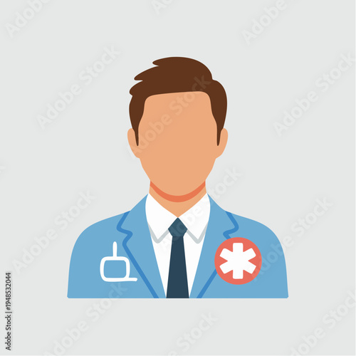 Illustration of a male doctor or medical professional.