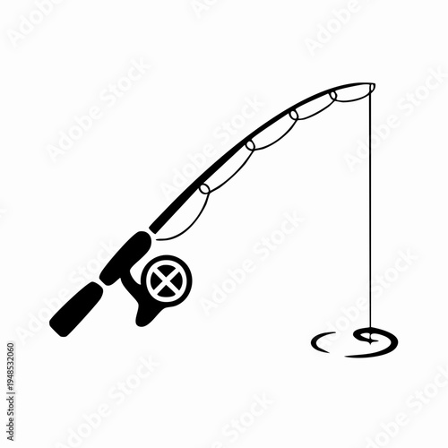 Black silhouette of a fishing rod.