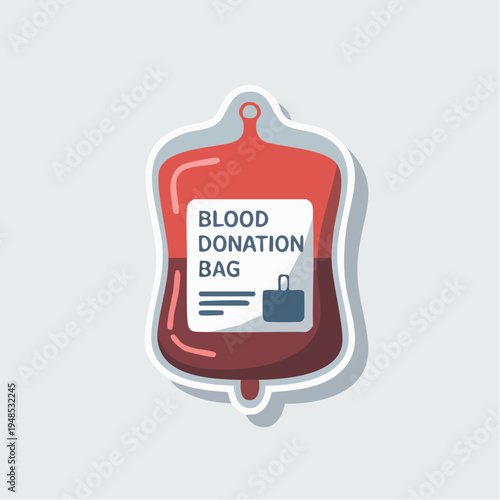 Blood donation bag illustration.